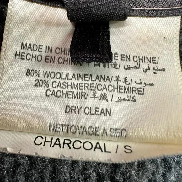 BCBGMAXAZRIA | Charcoal Grey Wool & Cashmere Blend Sweater Size S Small - Picture 4 of 8